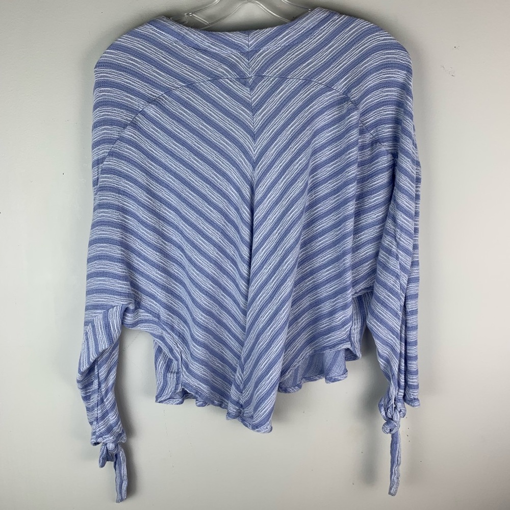Free People Morning Striped Blue Dolman Knit Top - Picture 6 of 7